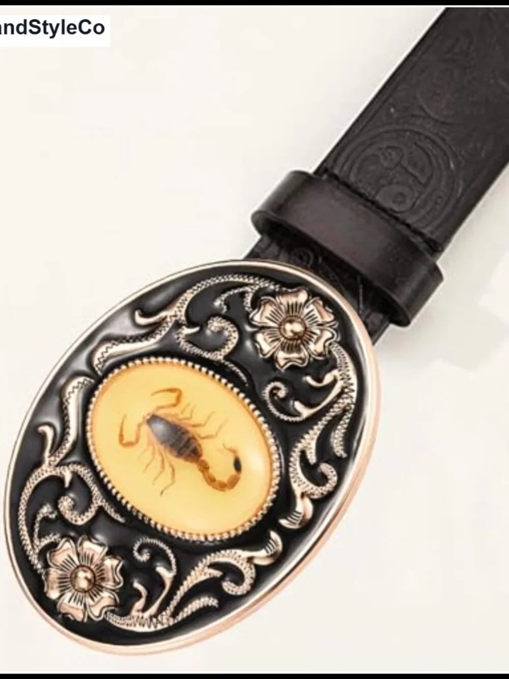 Zinc Alloy Scorpion Floral Western Belt Buckle for Women Men - Halloween